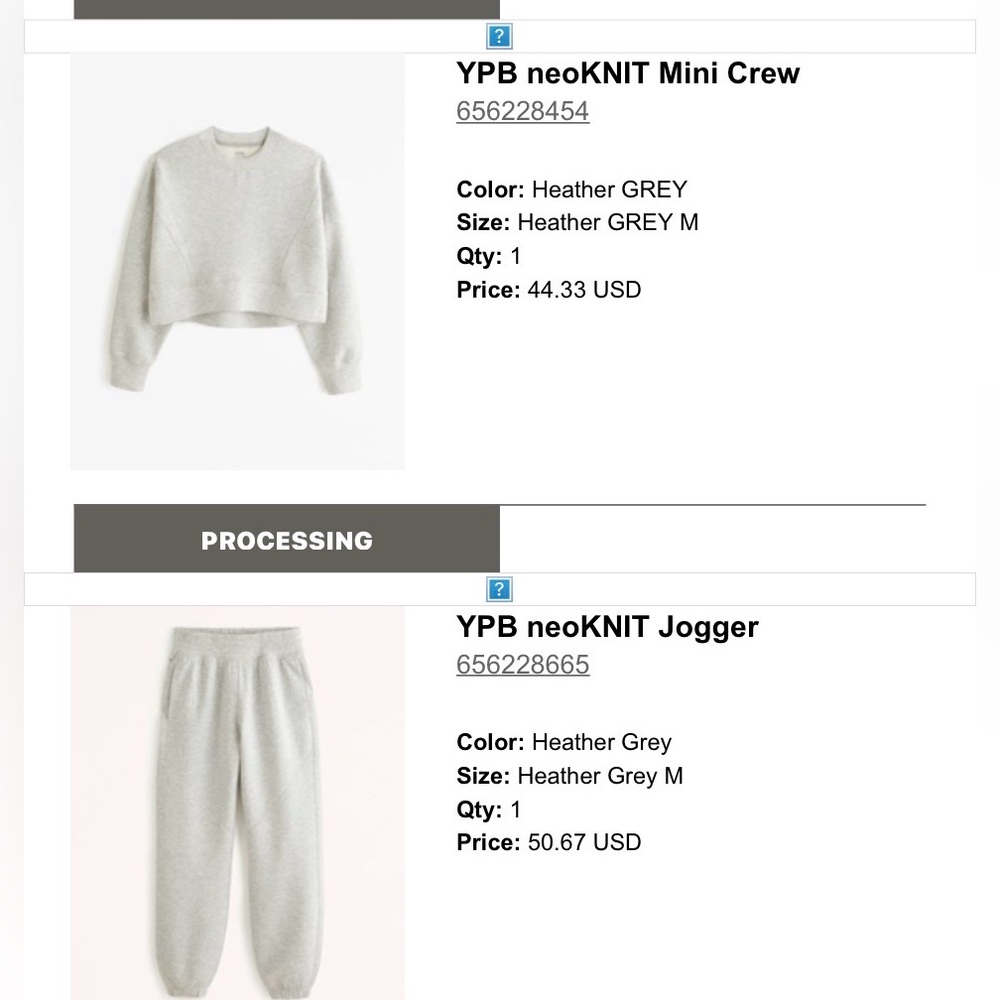 Abercrombie & Fitch YPB neoKIT Light Gray Set